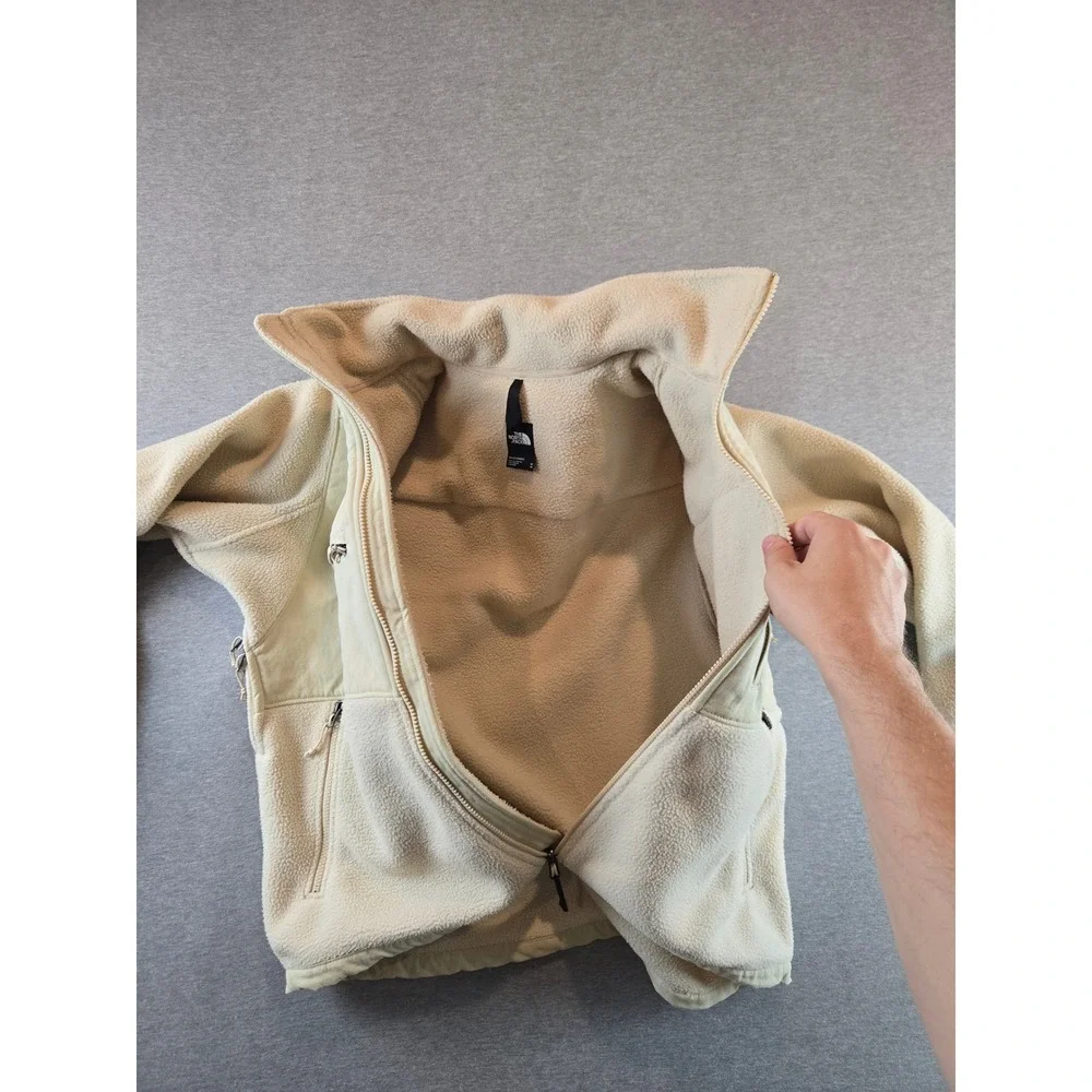 The‎ North Face Ripstop Denali Jacket Mens Medium Beige NF0A86ZU Fleece Full Zip
